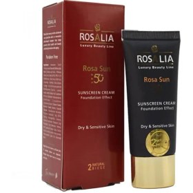 تصویر ضد آفتاب رنگی رزالیا مناسب پوست خشک SPF 50 Rosalia Rosa Sun SPF 50 Sunscreen Cream