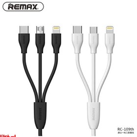 تصویر Remax RC-109th MicroUSB &amp; Lightning &amp; Type-C Cable کابل شارژ ریمکس 
