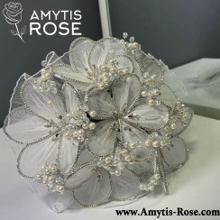 تصویر دسته گل عروس تمیس مدل 301 