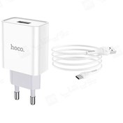 تصویر شارژر 10 وات هوکو مدل C81A به همراه کابل HOCO C81A Asombroso wall charger set with cable for