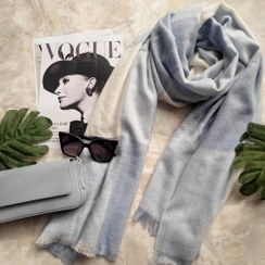 تصویر شال زنانه موهر بافت ۶۵ × ۲۰۰ پاییزه - آبی آسمانی 