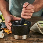 تصویر هاون سنگ گرانیت و استیل زولینگ zwilling spices mortar with pestle 