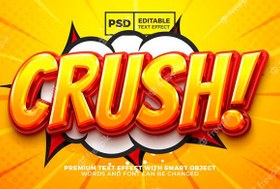 تصویر افکت متن فانتزی – Crush comic glossy 3d editable 