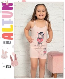 تصویر تاپ و شورت ست بچگانه دخترانه آلتون کد 6125 ا Altun T-Shirt, Short, Set For Children's, Code 6125 Altun T-Shirt, Short, Set For Children's, Code 6125