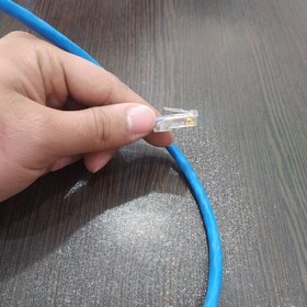 تصویر کابل cat6 شبکه سوکت خورده آماده متراژ بالا کیفیت عالی مناسب دوربین مداربسته گیمنت کامپیوتر مودم اینترنت 