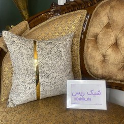 تصویر کاور کوسن مخمل پارچه مبلی نواردار (مجموعه 2 عددی) کد 16536 