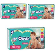 تصویر مجموعه 3 عددی پوشک بچه اُبیبی Obaby چسبی سایز 4 بسته 30 تایی در فاطرشاپ 