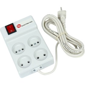 تصویر چند راهی 4 خانه برق الکترو فاز Electro Faz با کابل 3 متری شرینک Electro Faz 3m 4 Way Power Strip