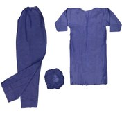 تصویر ست کامل گان جراحی بیمار A complete set of patient surgical gowns