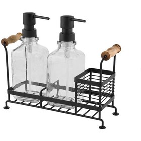 تصویر پمپ مایع ظرفشویی لیمون مدل دوقلو به همراه استند 
