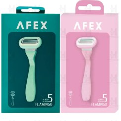 تصویر تیغ اصلاح پنج لبه فلامینگو افکس 1 عددی Afex Flamingo Blades Derby5 Razor
