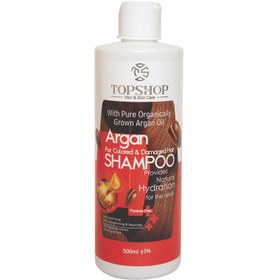 تصویر شامپو مناسب موهای رنگ شده و آسیب دیده حاوی روغن آرگان 500میل تاپ شاپ Top Shop Argan Oil Shampoo For Colored And Damaged Hair 500ml