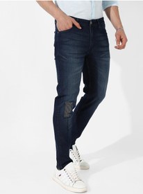 تصویر شلوار جین مردانه تنگ با رنگ تیره برند campus sutra Men's Tapered Dark-Wash Denim Jeans