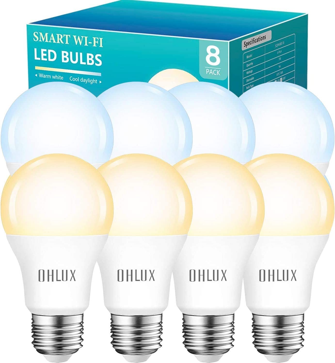 Kasa Smart Light Bulbs that works with Alexa and Google Home, Dimmable  Smart LED Bulb, A19, 9W, 800Lumens, Soft White(2700K), CRI≥90, WiFi 2.4Ghz