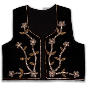 تصویر سخمه مخمل جواهردوزی طرح گل کد 1106 