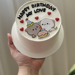 تصویر مینی کیک تولدگربه عاشق 