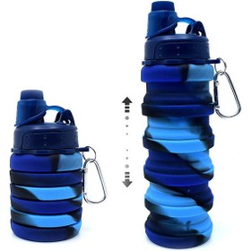 تصویر قمقمه تاشو مدل سیلیکونی کد New04 گنجایش 0.5 لیتر - خاکستری 