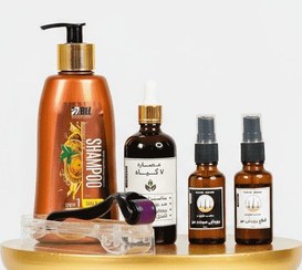 تصویر غلتک رشد آنی مو به همراه محلول‌های گیاهی و شامپو 