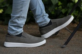 تصویر کفش چرم مردانه آتیلا مدل اشبالت رنگ طوسی سایز ۴۲ تا ۴۴ 