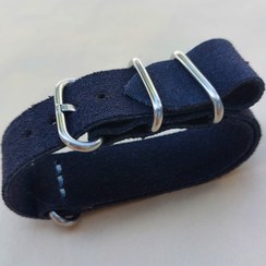 تصویر بند ساعت مدل ناتو چرمی (چرم طبیعی جیر) watch strap nato