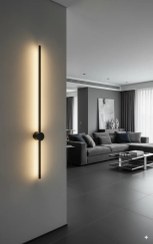 تصویر دیوار کوب مدرن طرح خطی رنگ مشکی مات 