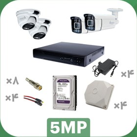 تصویر پکیج AHD چهار دوربین 5مگاپیکسل 