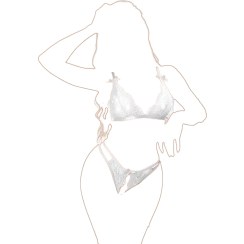 تصویر ست فانتزی دانتل سفید مدل ویتاریتا 