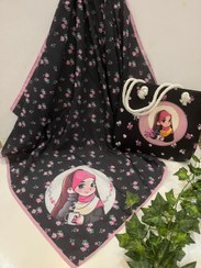 تصویر ست روسری و کیف دخترانه روسری نخ درجه یک کیف مخمل عالی قیمت 217تومان - تک 