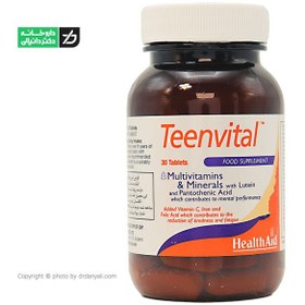 تصویر قرص مولتی ویتامین مینرال تین ویتال هلث اید 30 عددی HealthAid Teenvital