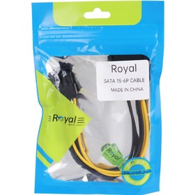 تصویر کابل تبدیل برق Roya SATA to 6-Pin Royal Sata To 6 Pin Power Conversion Cable