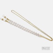 تصویر بندعینک مدل زنجیری طلایی - مروارید سفید 