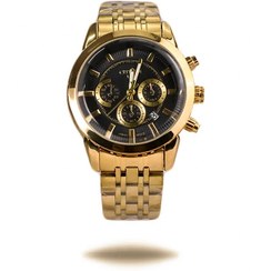 تصویر خرید قسطی | ساعت مچی زنانه سیتیزن طرح سه موتوره طلایی صفحه مشکی L 2363/24 