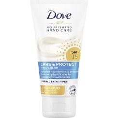 تصویر کرم مغذی و محافظ دست داو حاوی SPF15 حجم 75 میل DOVE NOURISHING HAND CARE CREAM SPF15 FOR ALL SKIN TYPES