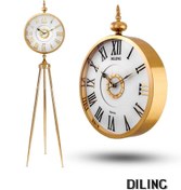 تصویر ساعت سه پایه طلایی مدل دلینگ 