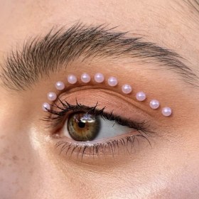 تصویر نگین ورقه ای مرواریدی صورتی روشن ۴۵ عددی کد J107 