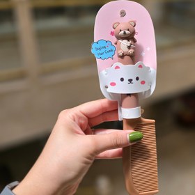 تصویر شونه سیلیکونی خرسی - قهوه ای 