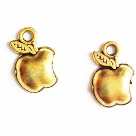 تصویر خرج کار طلایی رنگ 10mm بسته 6 عددی طرح سیب gold1051 