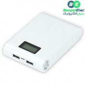 تصویر کیس پاوربانک 12000mAh دو خروجی USB به همراه نمایشگر و برد 4 باتری 