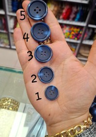 تصویر دکمه رودوز رگه دار پالتو - سرمه ایی / سایز4 