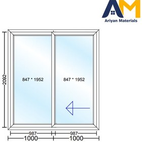 تصویر پنجره دوجداره upvc طرح 12 کشویی 