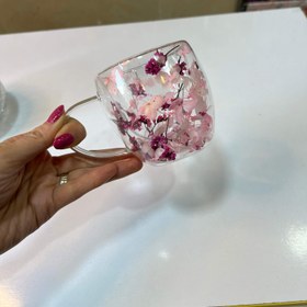 تصویر ماگ دو جداره گلدار 