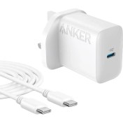 تصویر شارژر انکر مدل B2347 توان ۲۰ وات سه پین همراه با کابل Charger Anker B2347 20W Three Pin With Cable