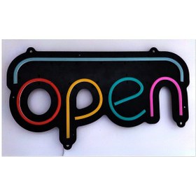 تصویر تابلو نئون فلکسی open 
