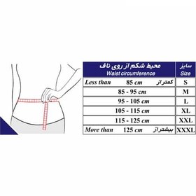 تصویر شکم بند با کش دوبل طب و صنعت کد 60430 Double Rubber Elastic Abdominal Binder