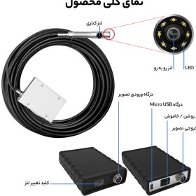 تصویر دوربین آندوسکوپی صنعتی شلنگی و بازرسی چاه و لوله 2 لنز 2lens-40m