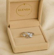 تصویر انگشتر زنانه پروانه ای نگینی نقره اصل با عیار 925 طراحی مدرن و لوکس 