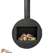 تصویر شومینه معلق گازی و هیزمی گرد بلک فایر لوکس و مدرن 