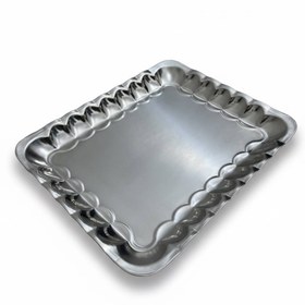 تصویر سینی استیل مستطیل مدل کنگره سایز ۲ 