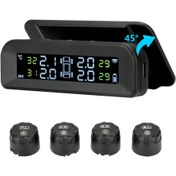 تصویر سنسور و نمایشگر باد لاستیک های خودرو خورشیدی TPMS Tire Pressure Monitoring System 