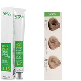 تصویر رنگ مو سری شنی حجم 100میل بن سای S8/8.15-شنی ماسه ای روشن Bonsai Sandy Shades Hair Color 100ml